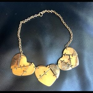 Marc Jacobs “Broken Heart” Goldtone Bib Necklace